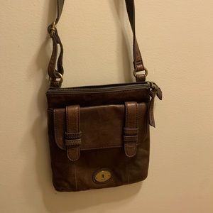 Fossil leather crossbody bag